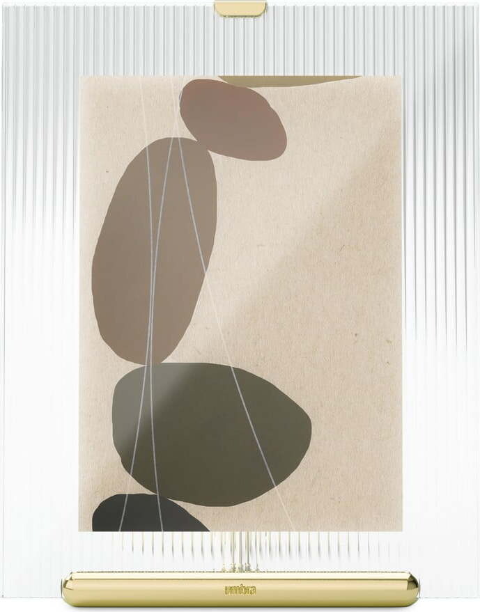 Skleněný stojací rámeček ve zlaté barvě 19x23 cm Flute – Umbra