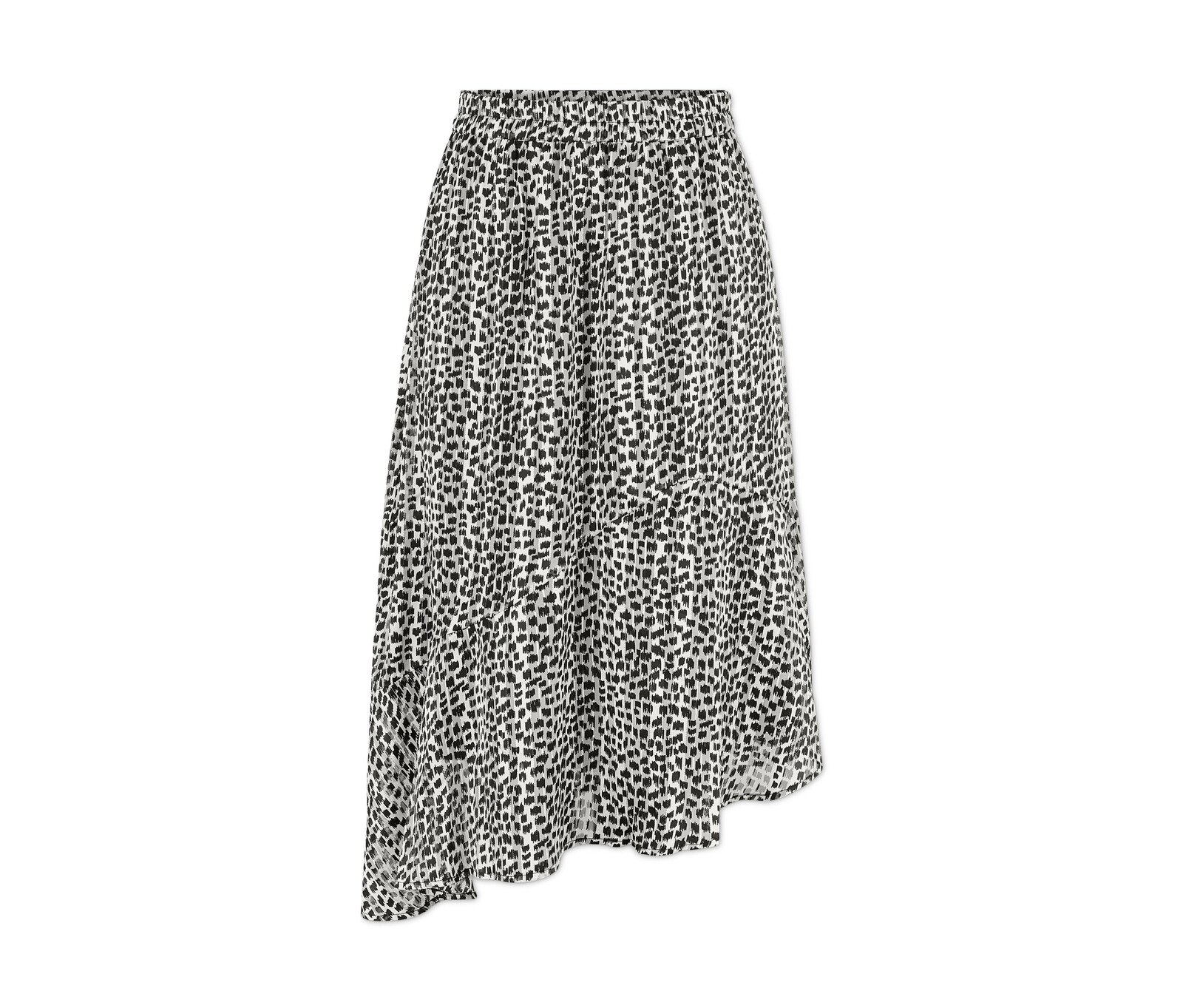 Tchibo - Asymetrická sukně - pro ženy - vel. M 40/42 - barva: černá/s potiskem