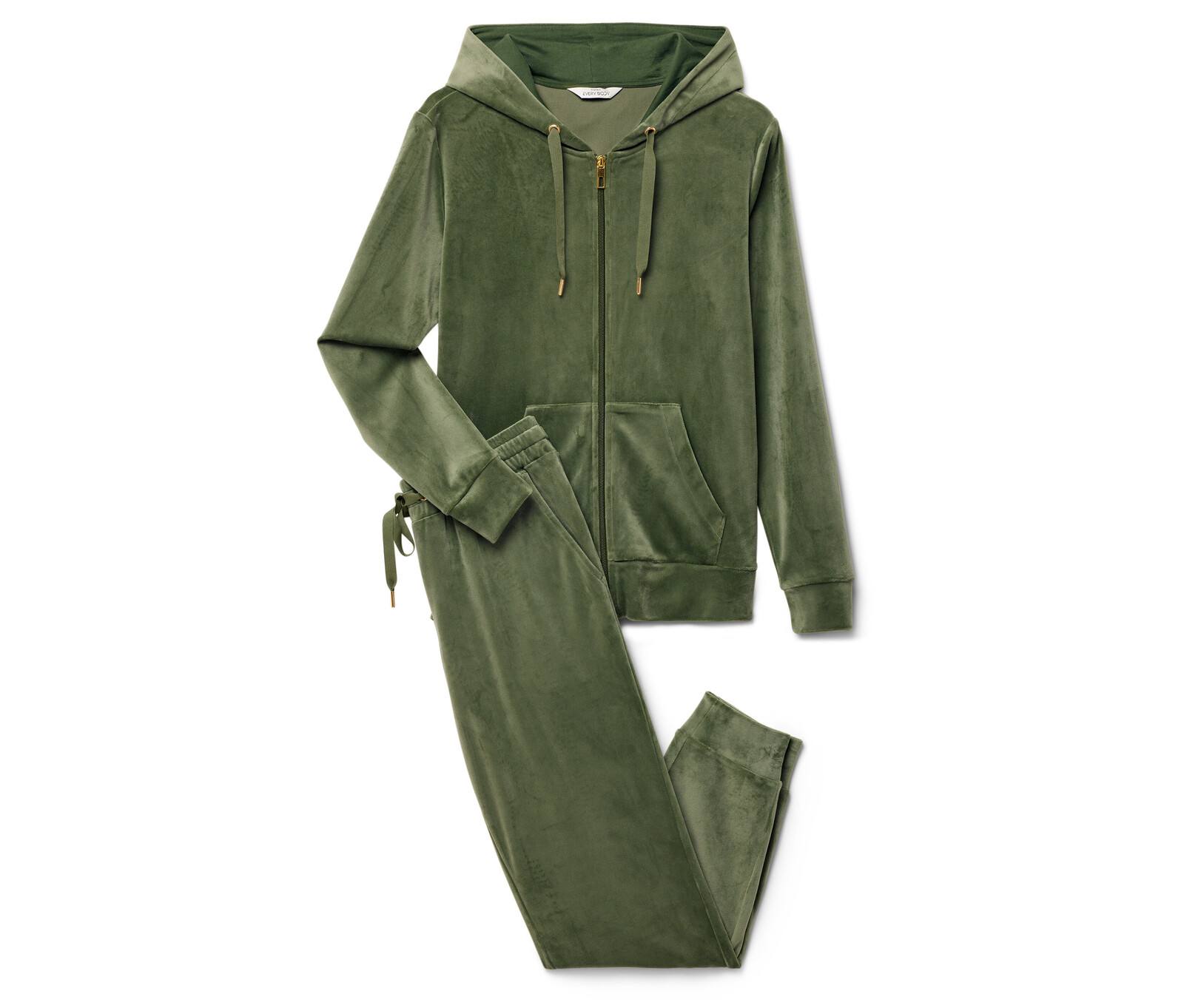 Tchibo - Domácí souprava z plyšového úpletu - pro ženy - vel. M 40/42 - barva: zelená