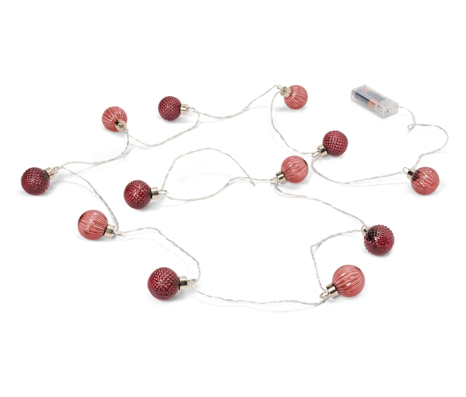 Tchibo - Světelný řetěz s LED a kuličkami - barva: červená