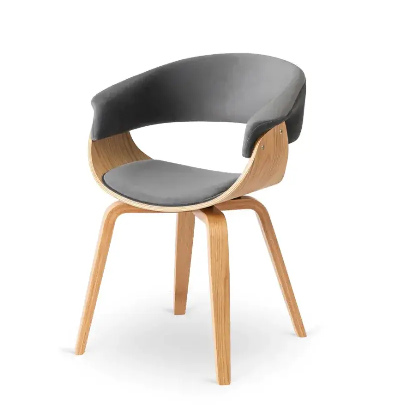 MIKO Jídelní židle Gary - dub/látka welur šedá