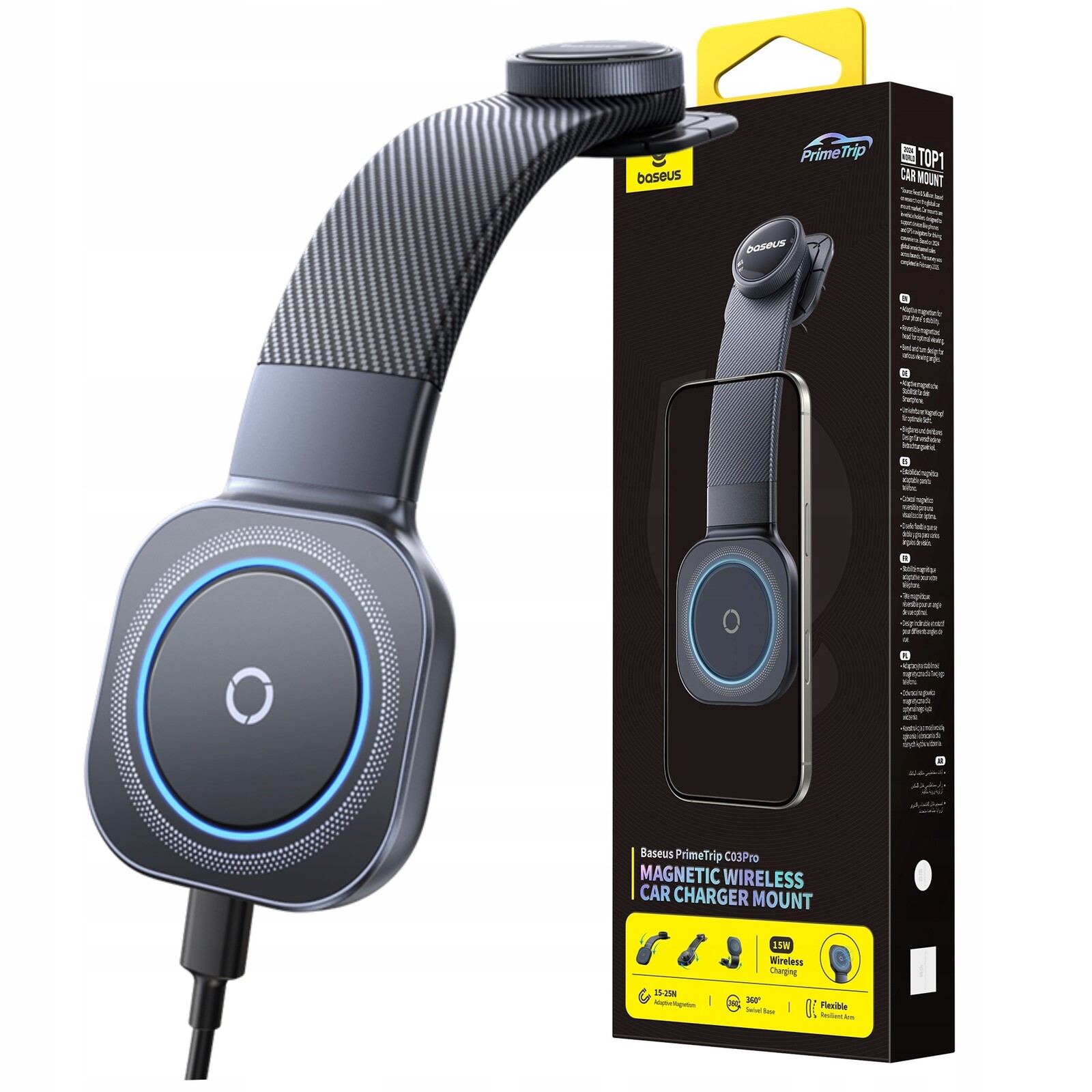 Baseus Bezpečný Magnetický Držák Pro Telefon S Indukčním Nabíjením