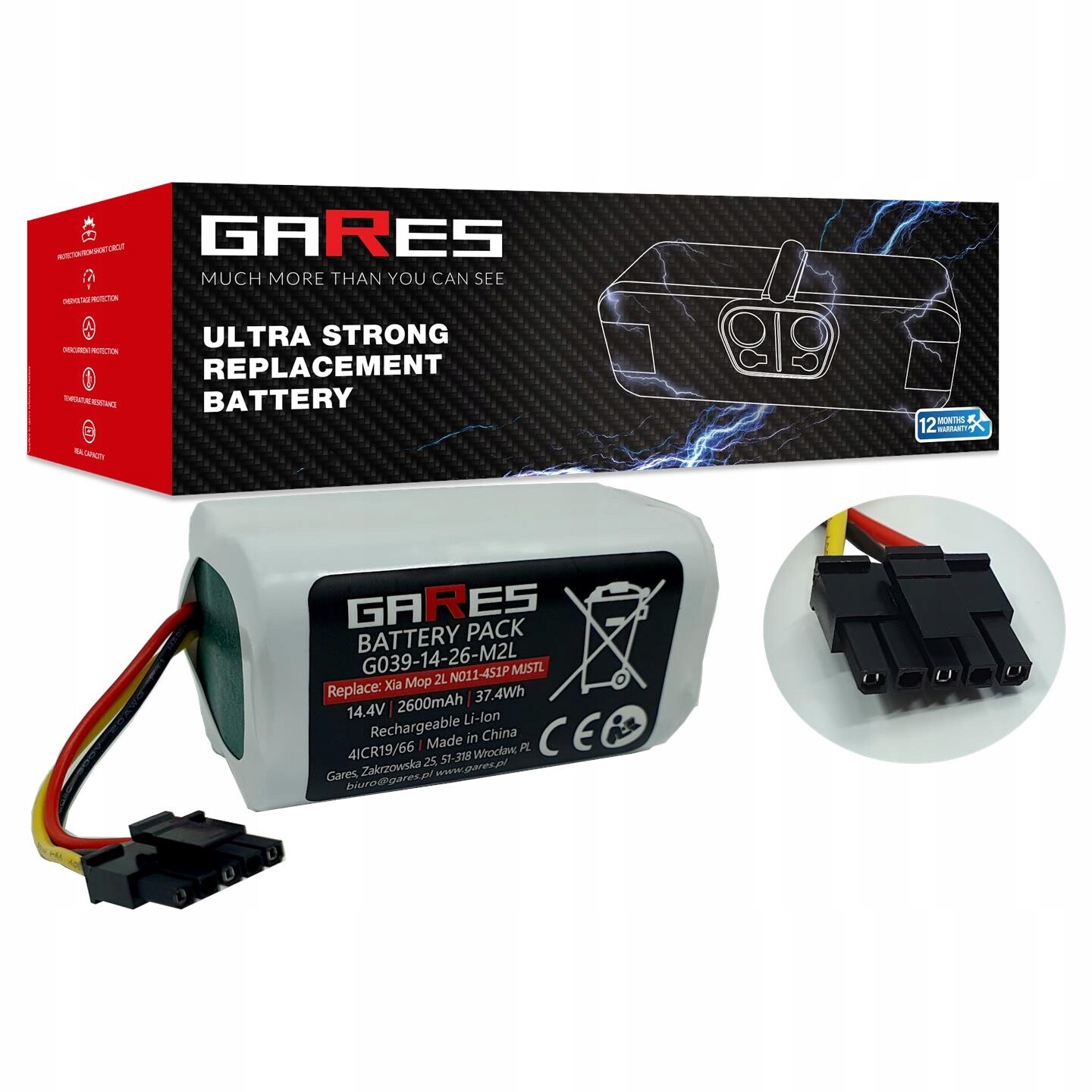 Akumulátor Gares pro iRobot Roomba řady Combo Essential Y011040 14,4V 2,6Ah