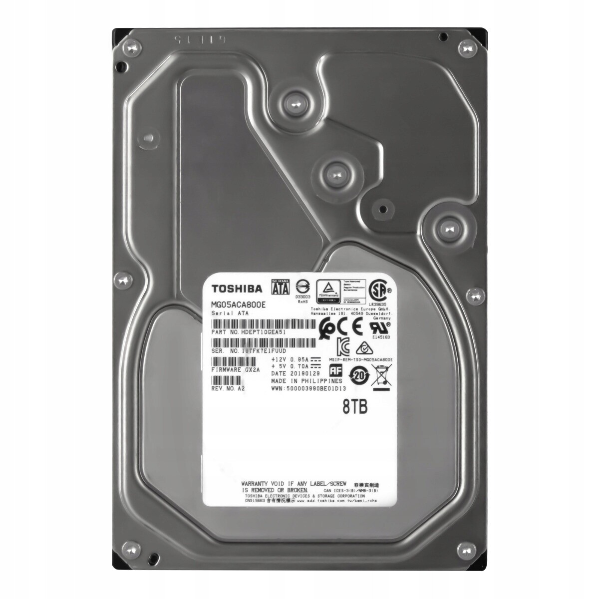 Toshiba Nearline 8TB 7.2K 128MB Sata III 3.5'' MG05ACA800E
