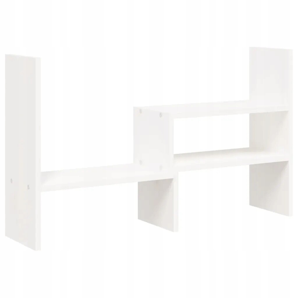 vidaXL Podstavec na monitor, bílý, (39-72)x17x43 cm, borovicové dřevo