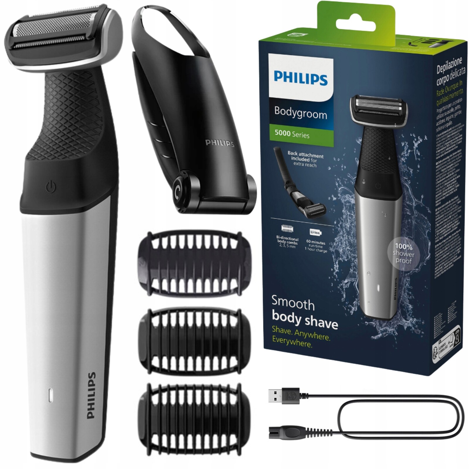 Zastřihovač Těla Philips Bodygroom Voděodolný 5000 Holicí Strojek Shaver