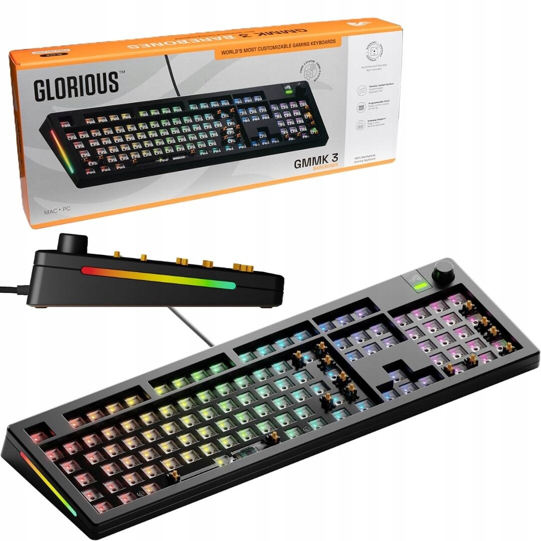 Drátová podsvícená herní klávesnice Glorious Gmmk 3 Barebones