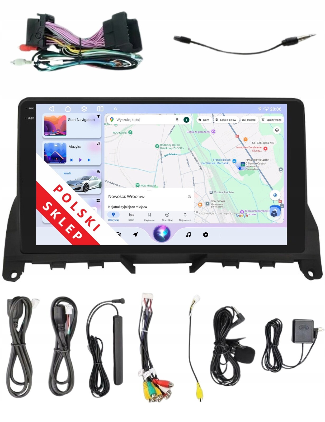 Rádio 2DIN Navigace Android Mercedes C W204 S204 Carplay Dsp 6/128 Gb Lte
