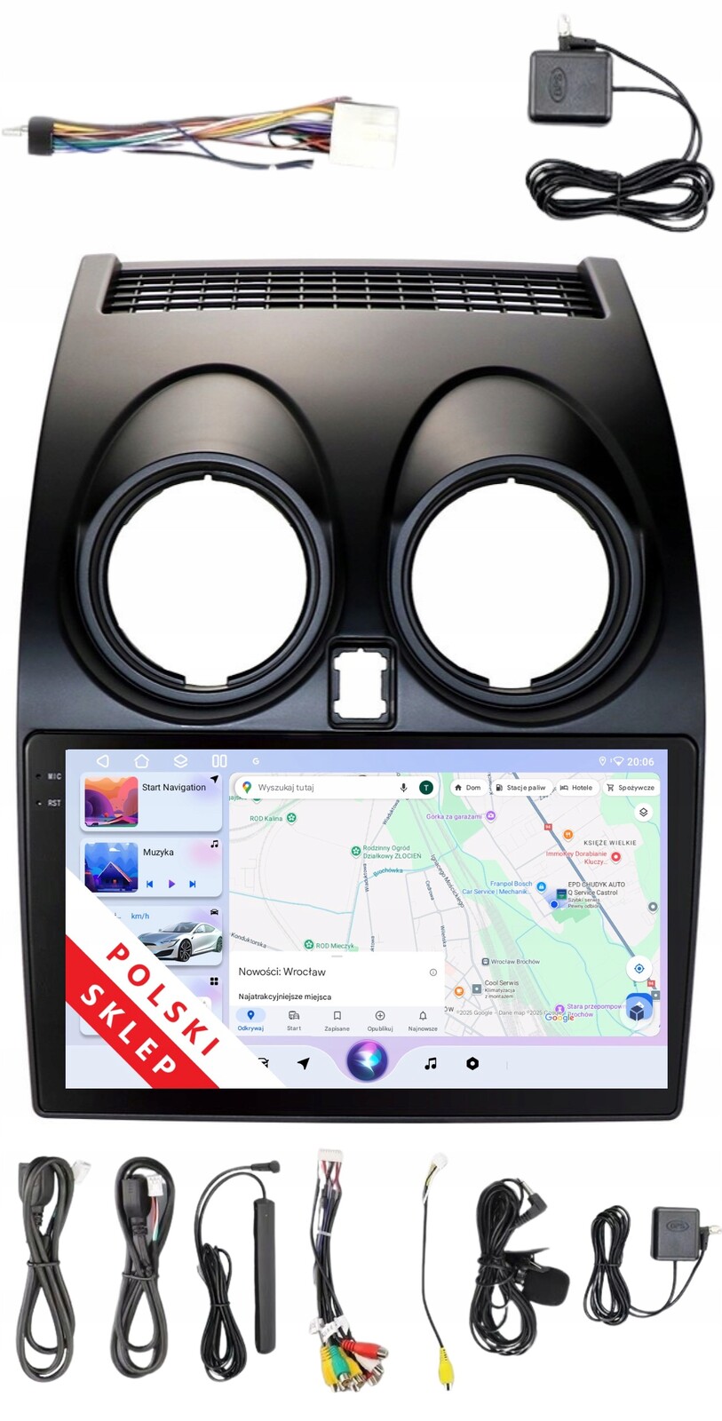 Rádio 2DIN Navigace Android Nissan Qashqai 6/128 Gb Dsp Carplay