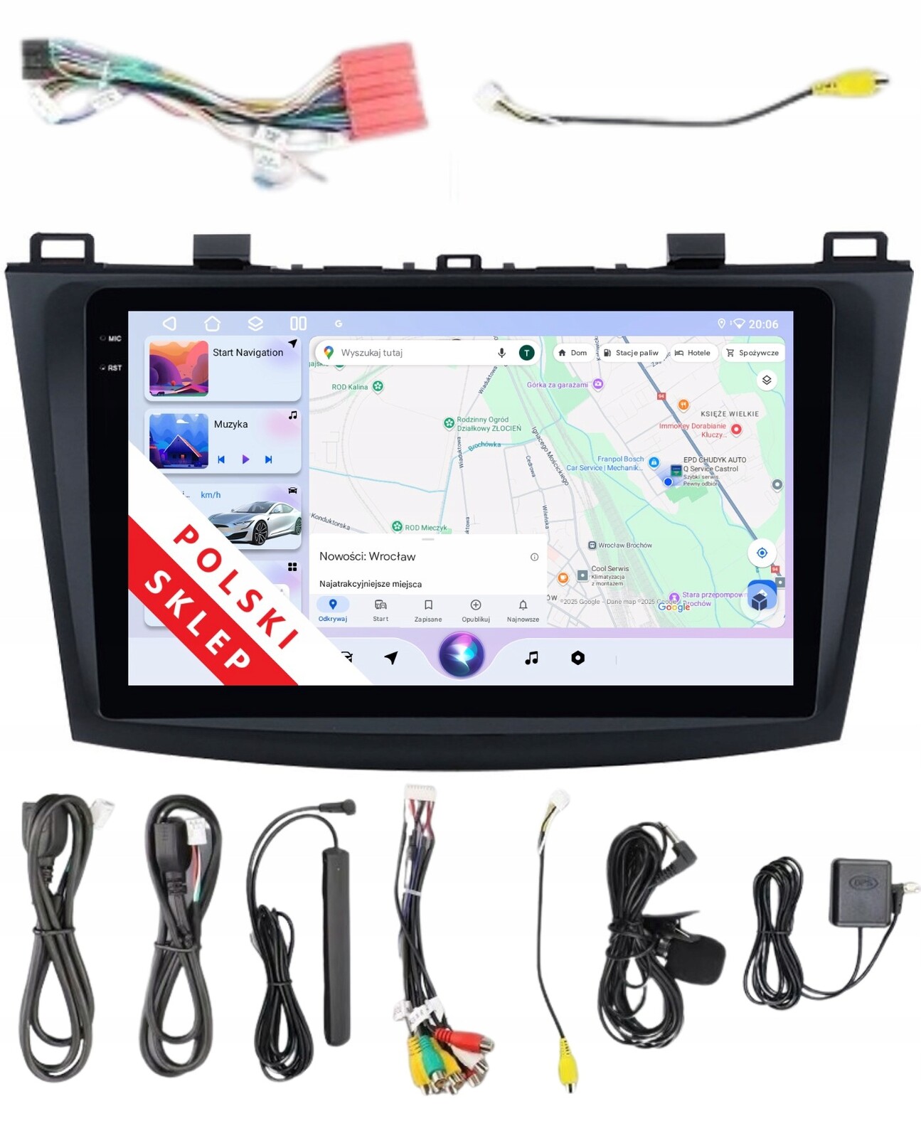 Navigace Rádio 2DIN Android Mazda 3 II 2 Carplay 4/64 Gb Dsp Lte