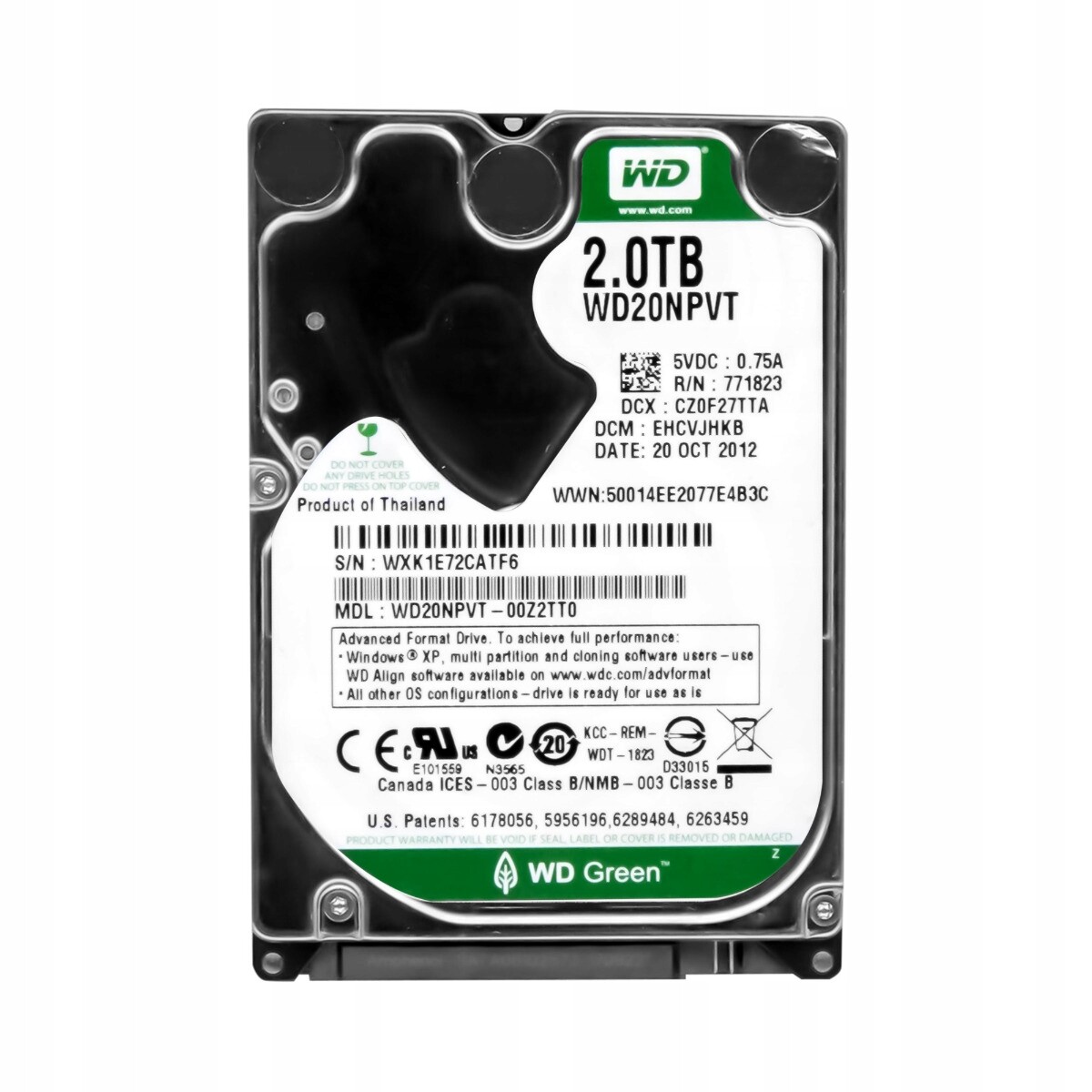 Wd Green 2TB 5.4K 8MB Sata II 2.5'' WD20NPVT