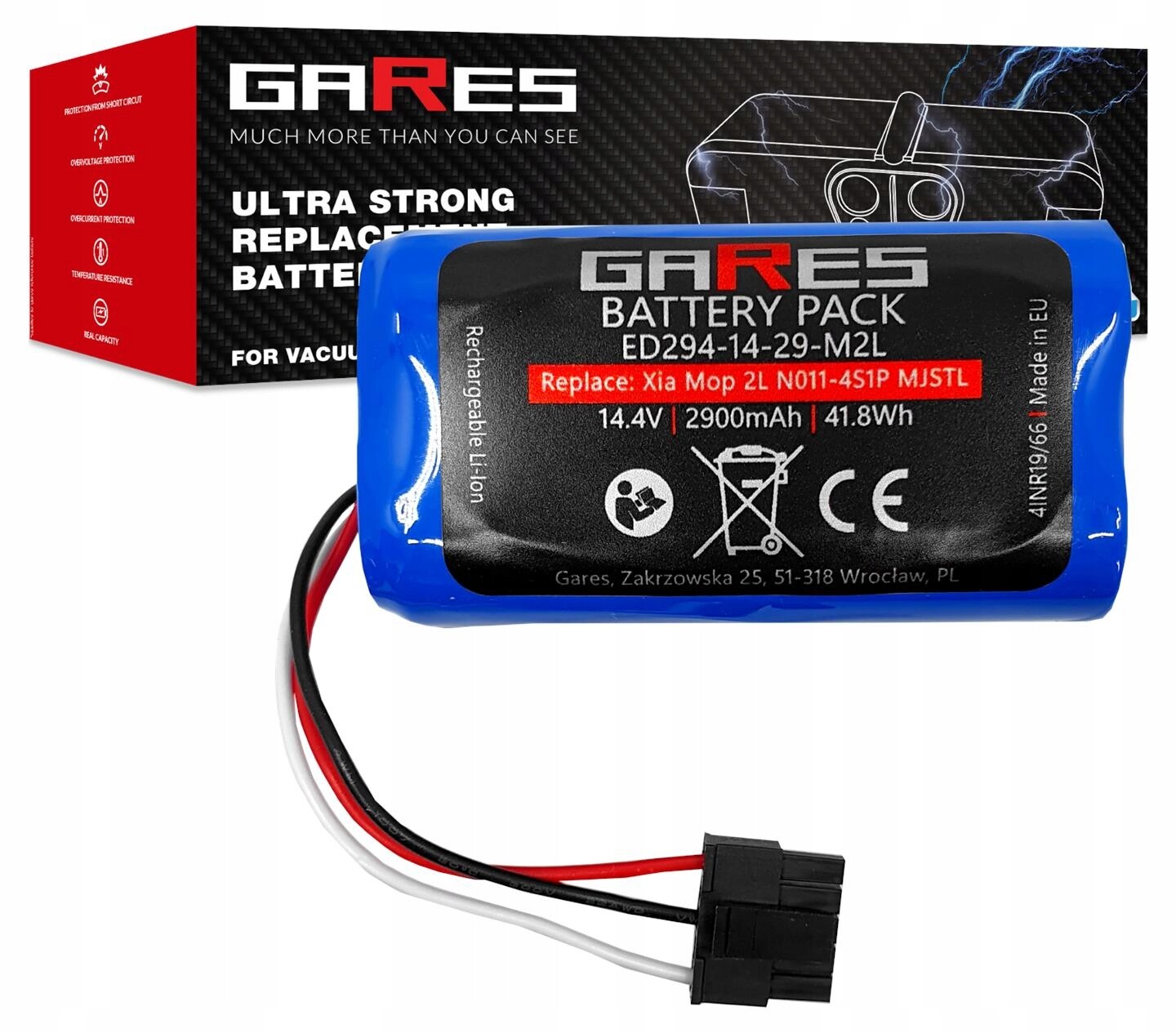 Akumulátor Gares pro iRobot Roomba řady Combo Essential Y011040 14,4V 2,9Ah