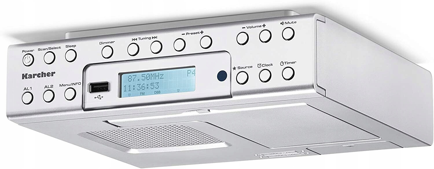 Síťové kuchyňské podskříňkové rádio Dab+, Fm Kärcher Ra 2030D