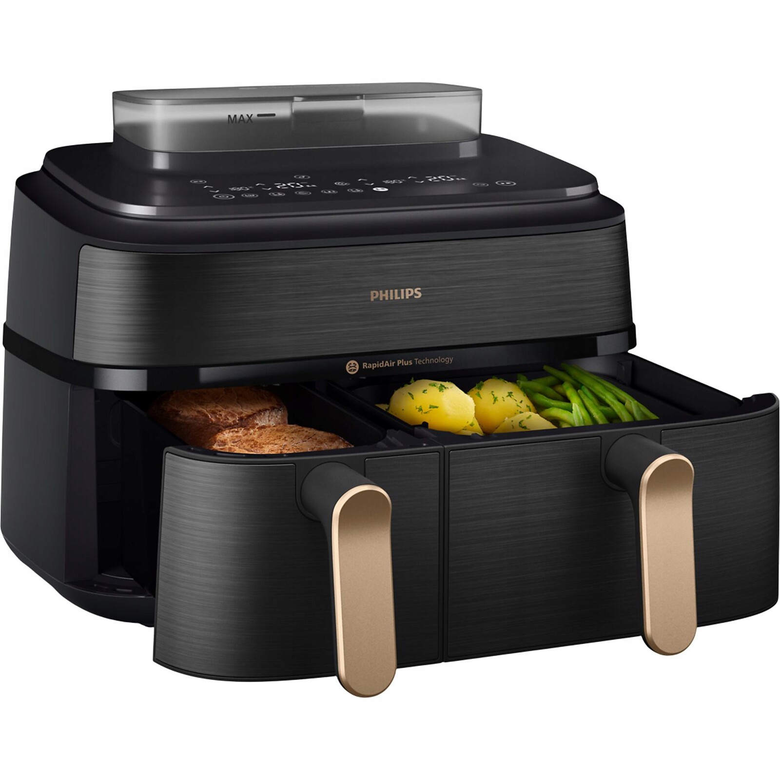 Fritéza Airfryer Philips 9L NA552/00 2 koše Vaření V Páře