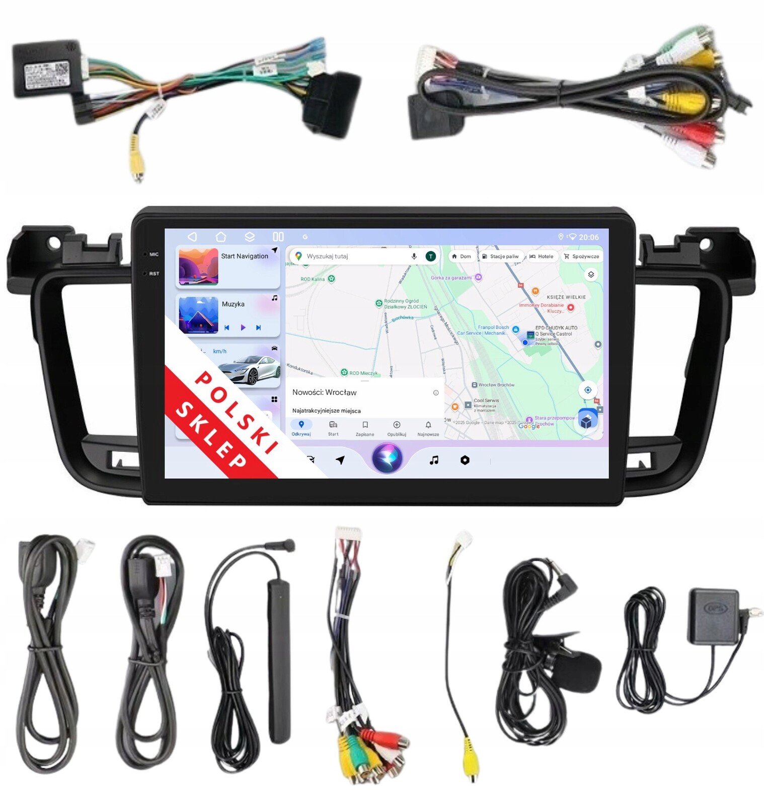 Navigace Rádio 2DIN Android Peugeot 508 Dsp Carplay 6/128 Gb Lte