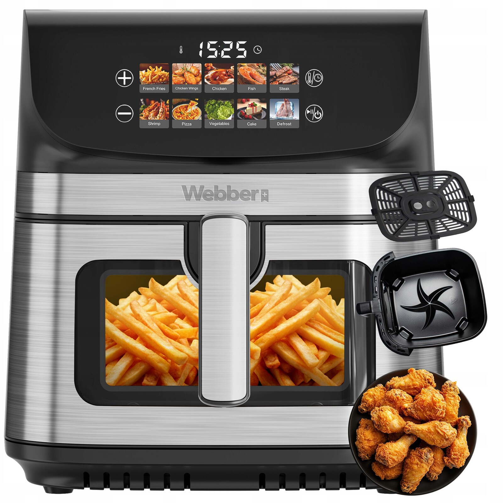 Beztuková Fritéza Air Fryer 8,8 L Nepřilnavá Webber 10 P 2200 W
