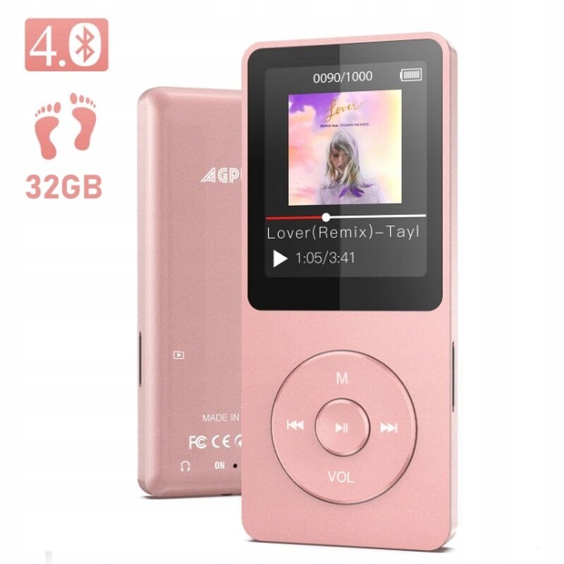 MP3 AGPtek A02T růžový