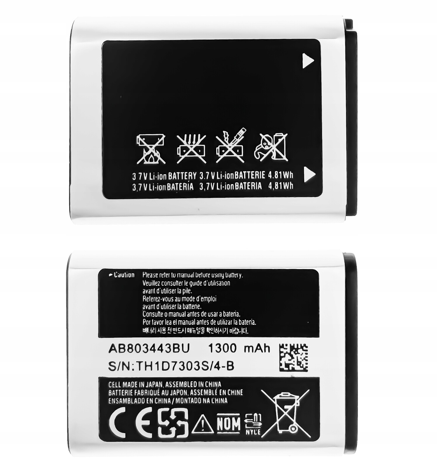 Nová baterie AB803443BU pro Samsung Xcover II, Samsung C3350 1300 mAh