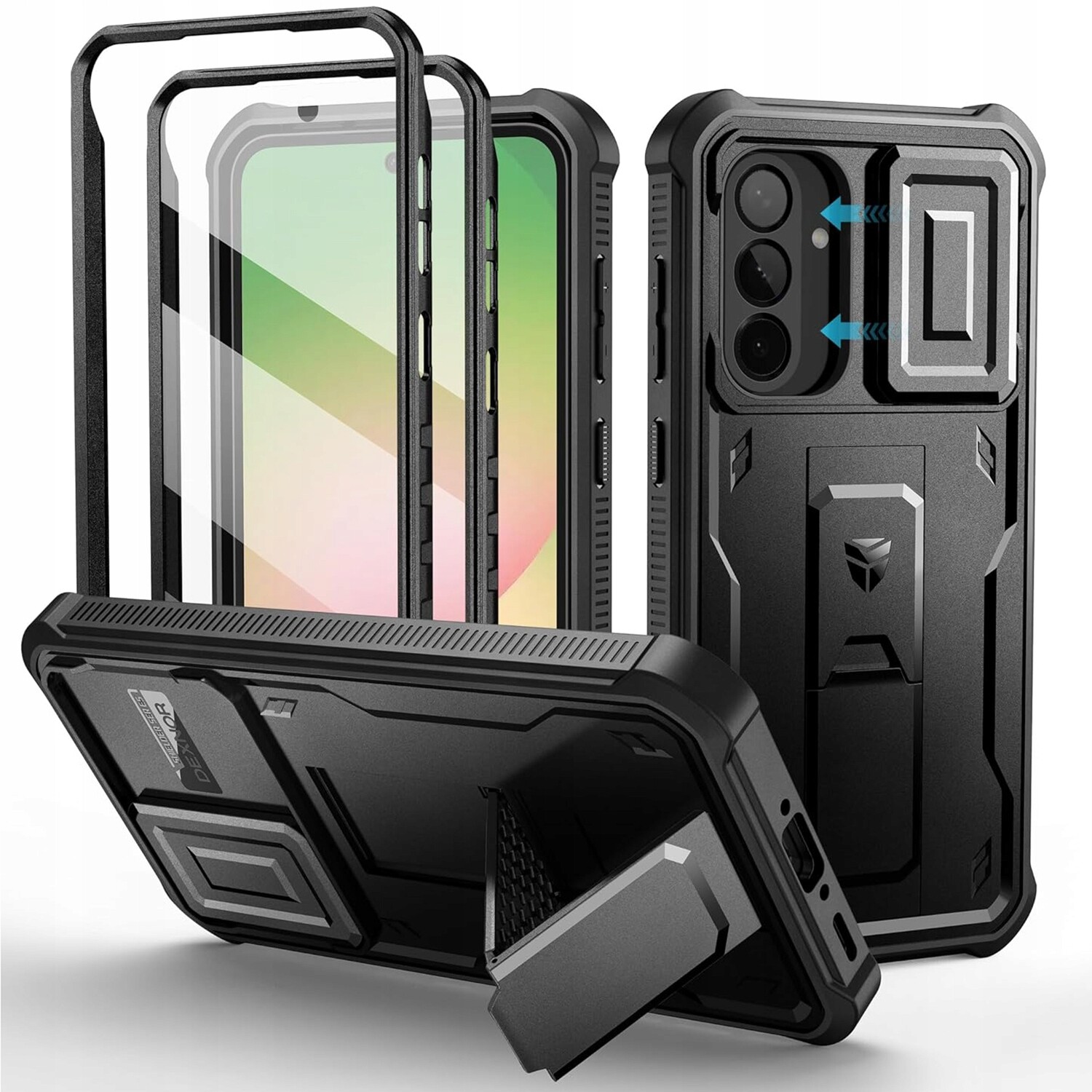 Pouzdro Dexnor pro Samsung Galaxy A56 5G s ochranou displeje a stojánkem