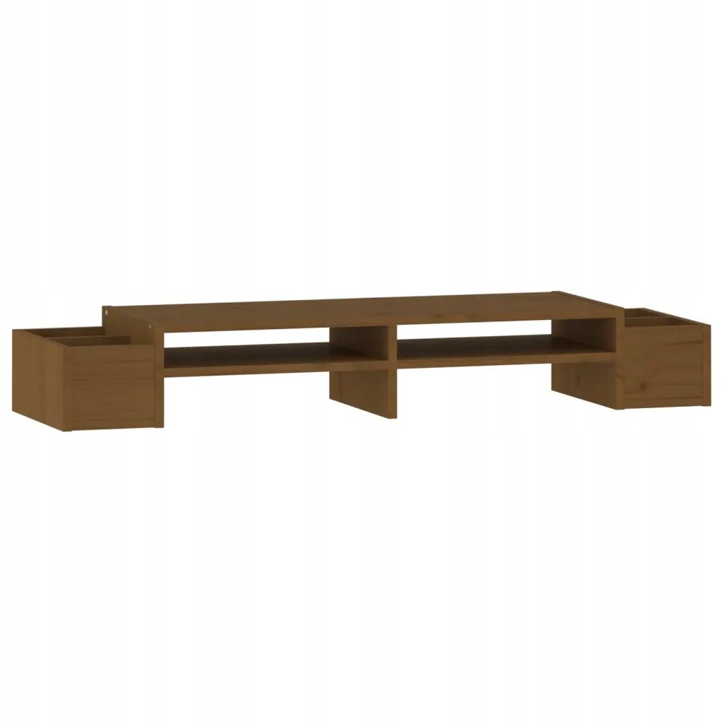 vidaXL Podstavec na monitor, medově hnědý, 100x27,5x15 cm, masivní borovice