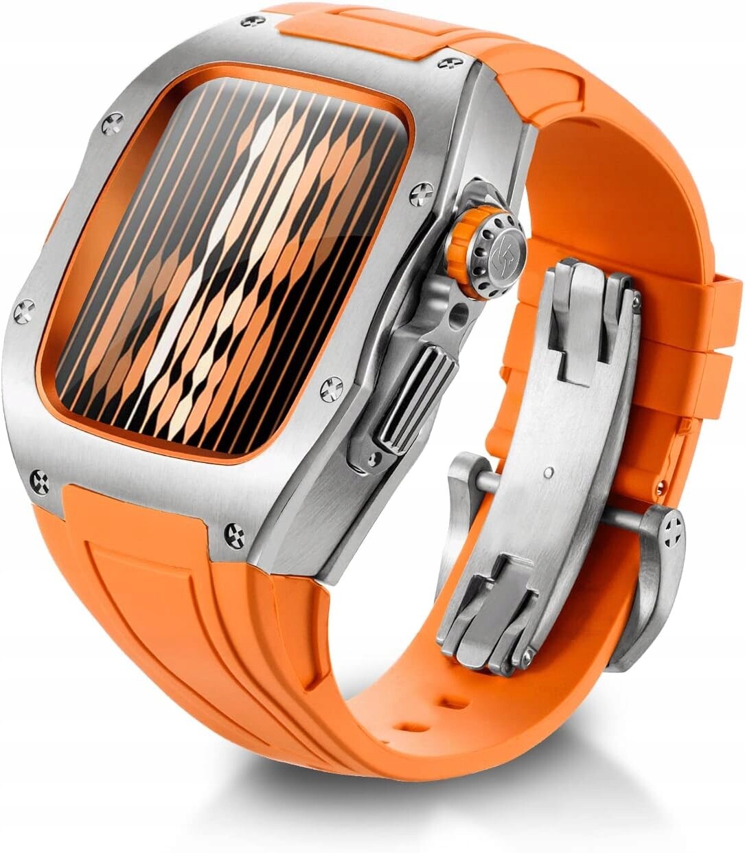 Pouzdro s řemínkem pro Apple Watch 9/8/7 45 mm SE/6 44 mm oranžové