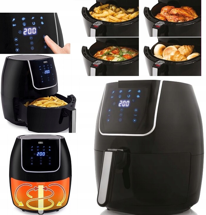 LuX Supermoderní Digitální Fritéza bez tuku Airfryer 6L Programy
