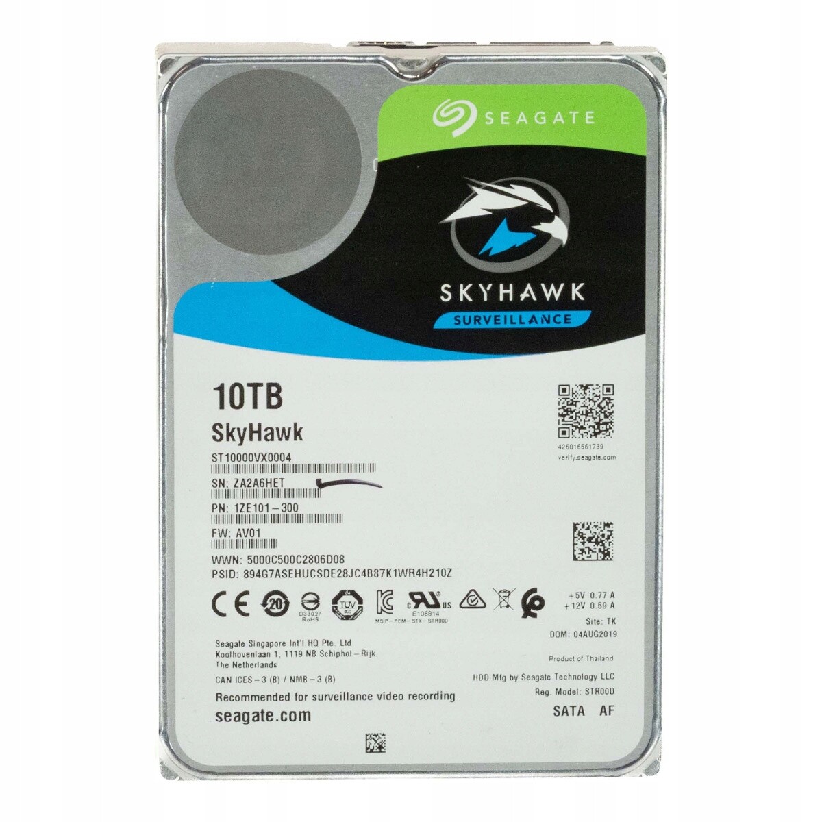 Seagate SkyHawk Surveillance 10TB 7.2K 256MB Sata III 3.5'' ST10000VX0004