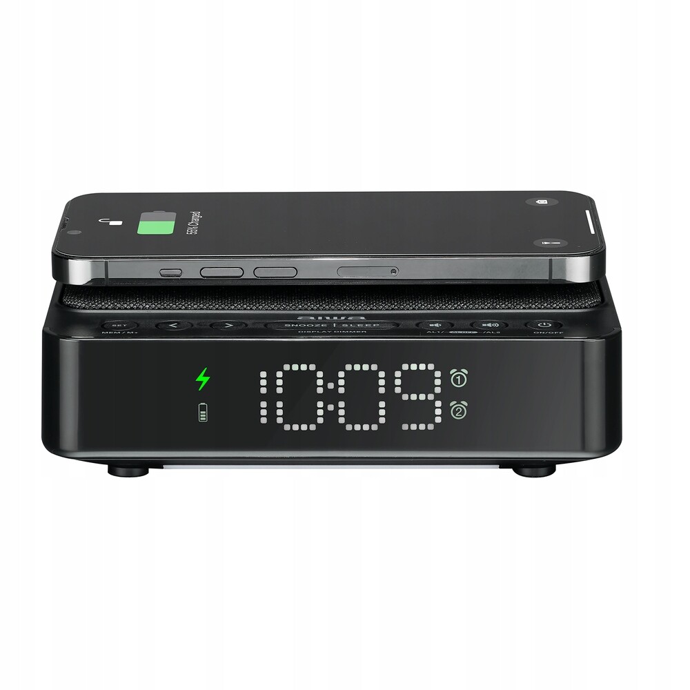 Radiobudík s bezdrátovým nabíjením Aiwa CR-30BK černý