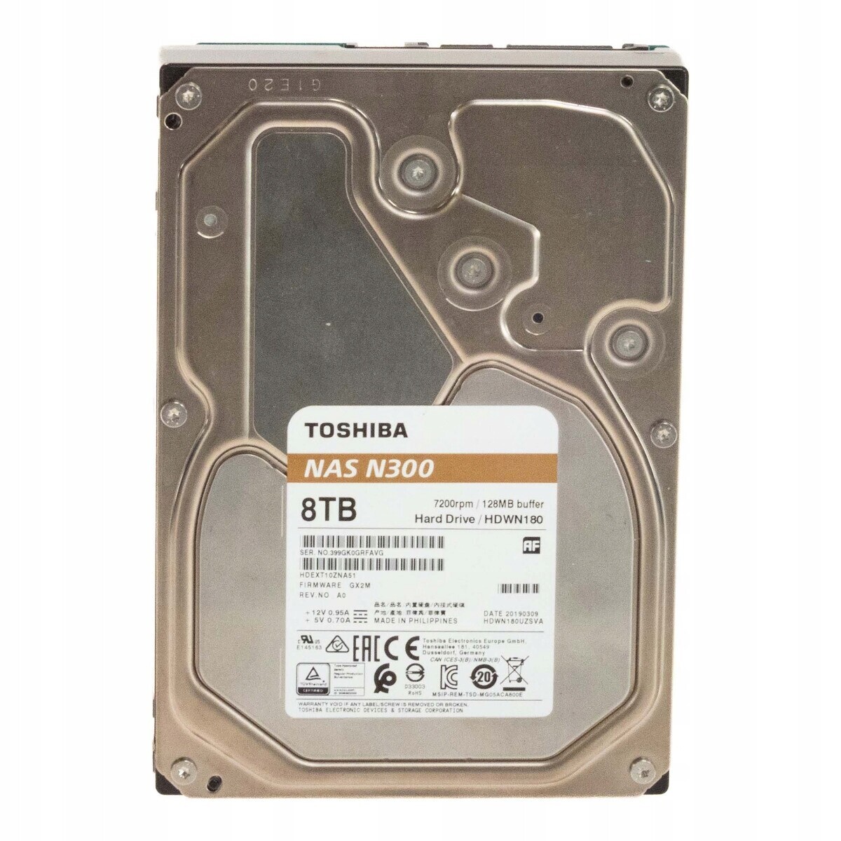 Toshiba Nas N300 8TB 7.2K 128MB Sata III 3.5'' HDWN180UZSVA