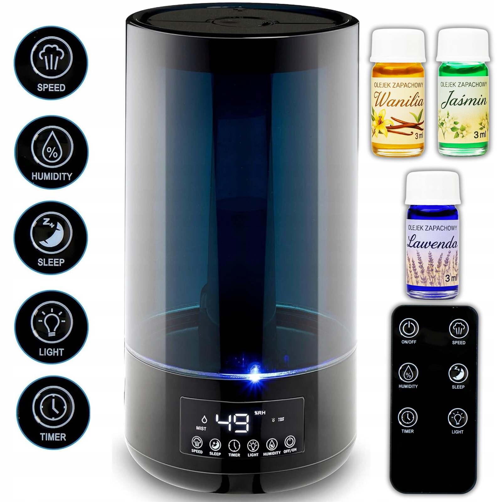 Zvlhčovač vzduchu Automatický Difuzér Timer Grundig 3 Olejky Pilot