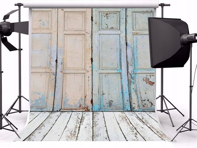 Vinylové fotografické pozadí, staré dveře, retro motiv 3x3 m – YongFoto