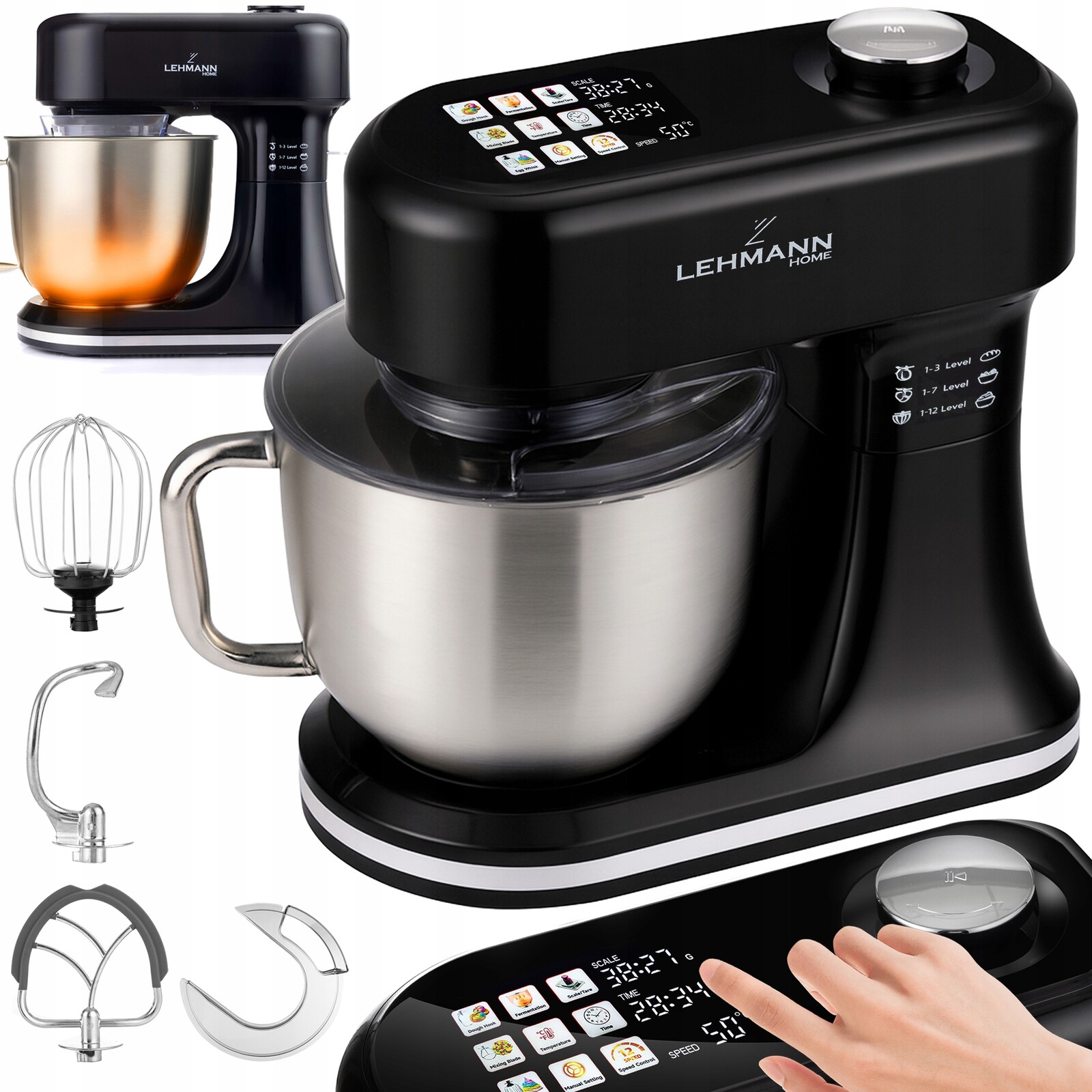 Planetární Kuchyňský Mixér, Vyhřívaná Mísa, Výkonný Časovač S Smart Váhou