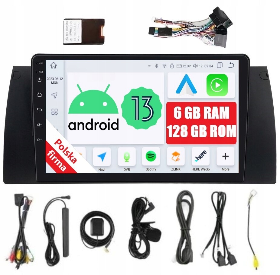 Rádio 2DIN Navigace Android Bmw X5 E53 6/128 Gb Carplay Dsp Lte