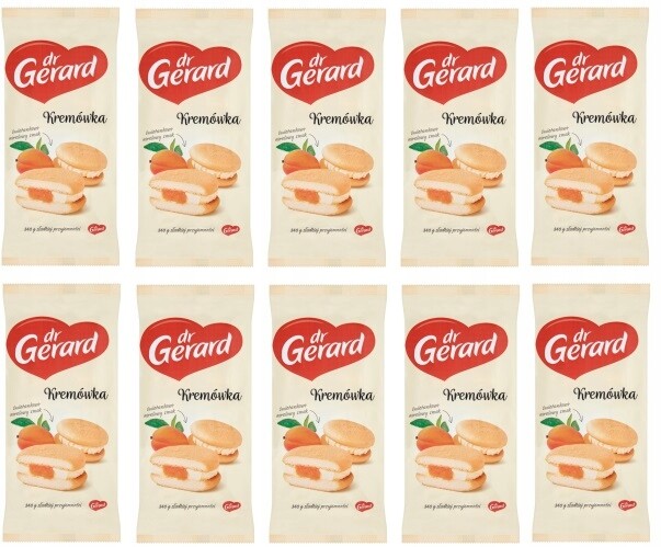 10 x 330 g Dr Gerard Krémovka zdobená meruňkovou příchutí sušenky Karton