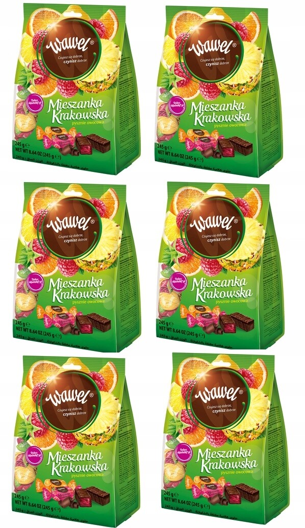 6x 245g Wawel Krakowska Mix želé Bonbóny , půlka kartonu