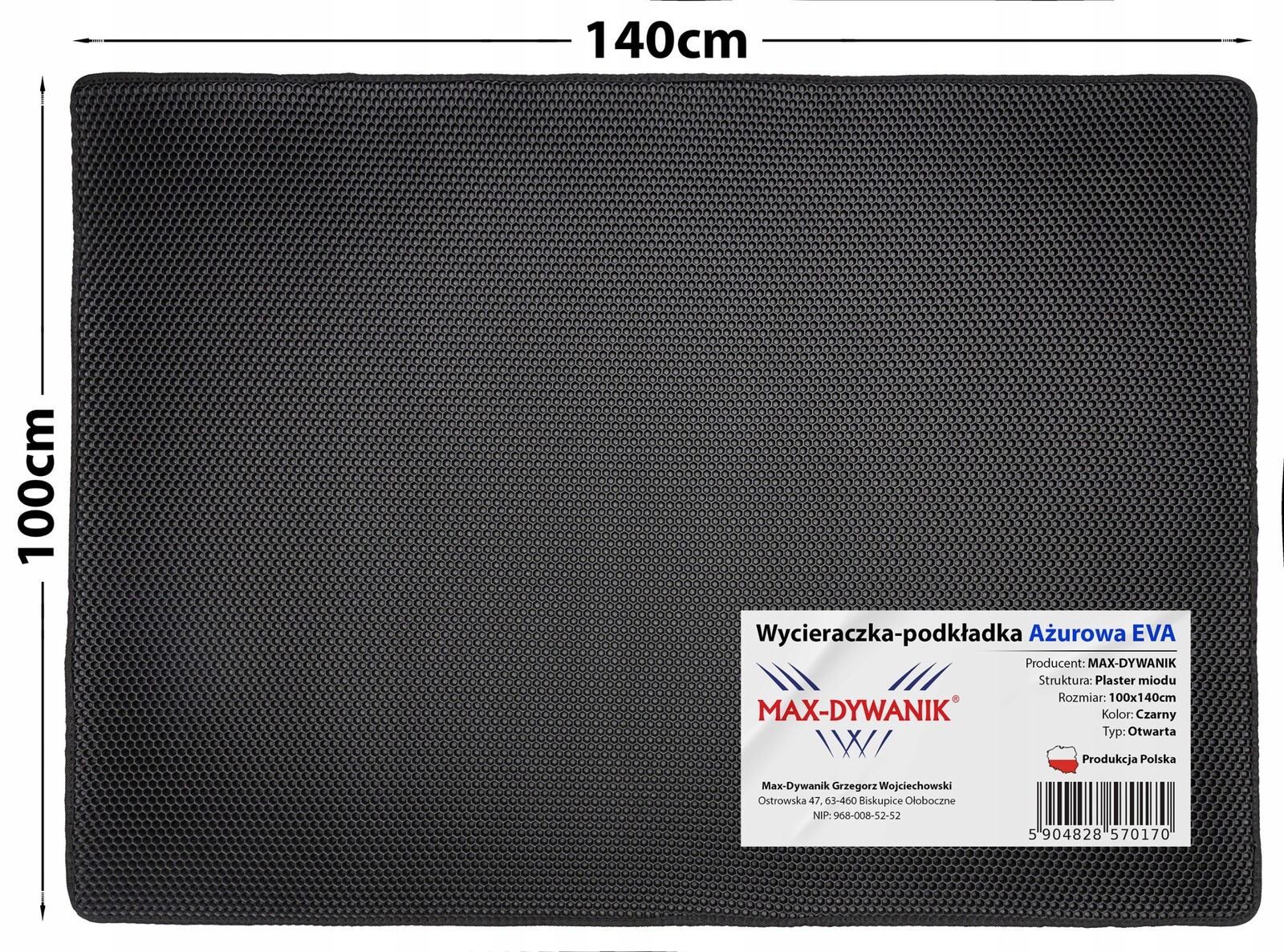 Voděodolná Ažurová podložka rohožka před kočičí toaletu pro kočky 100x140