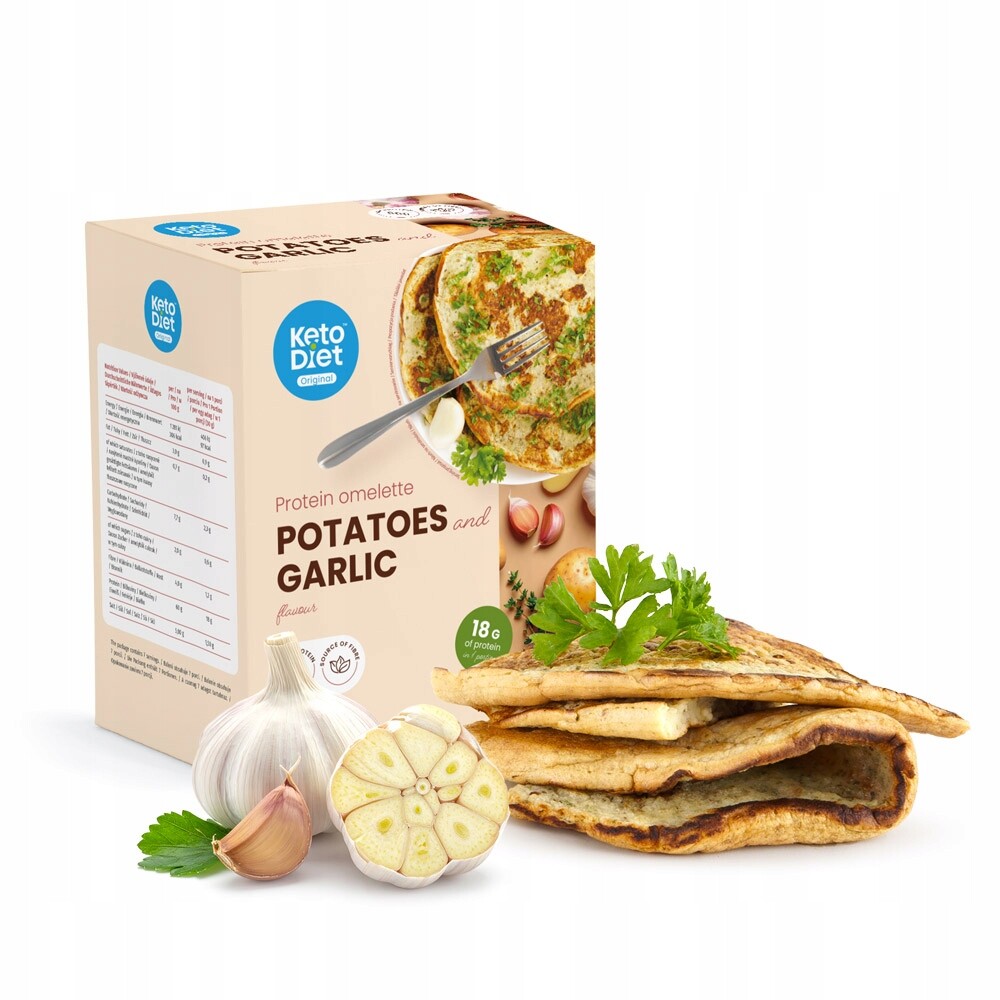 Proteinová omeleta „bramborák“ s česnekem a majoránkou (7 porcí)