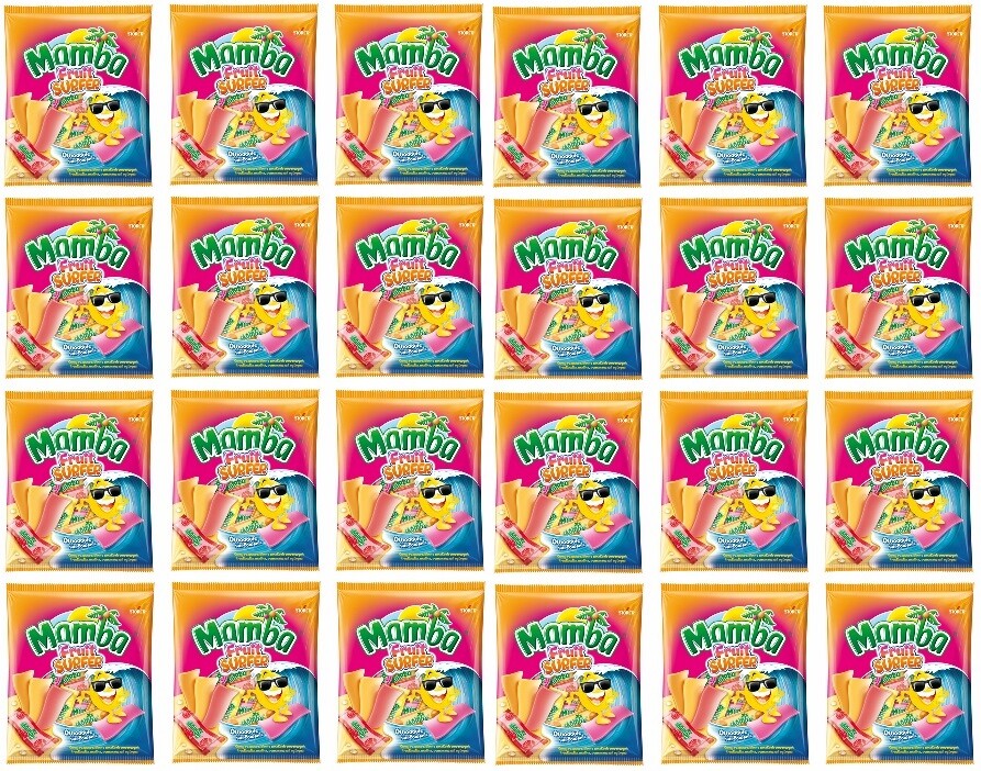 24x 140g žvýkací bonbón Mamba Fruit Surfer Krabička