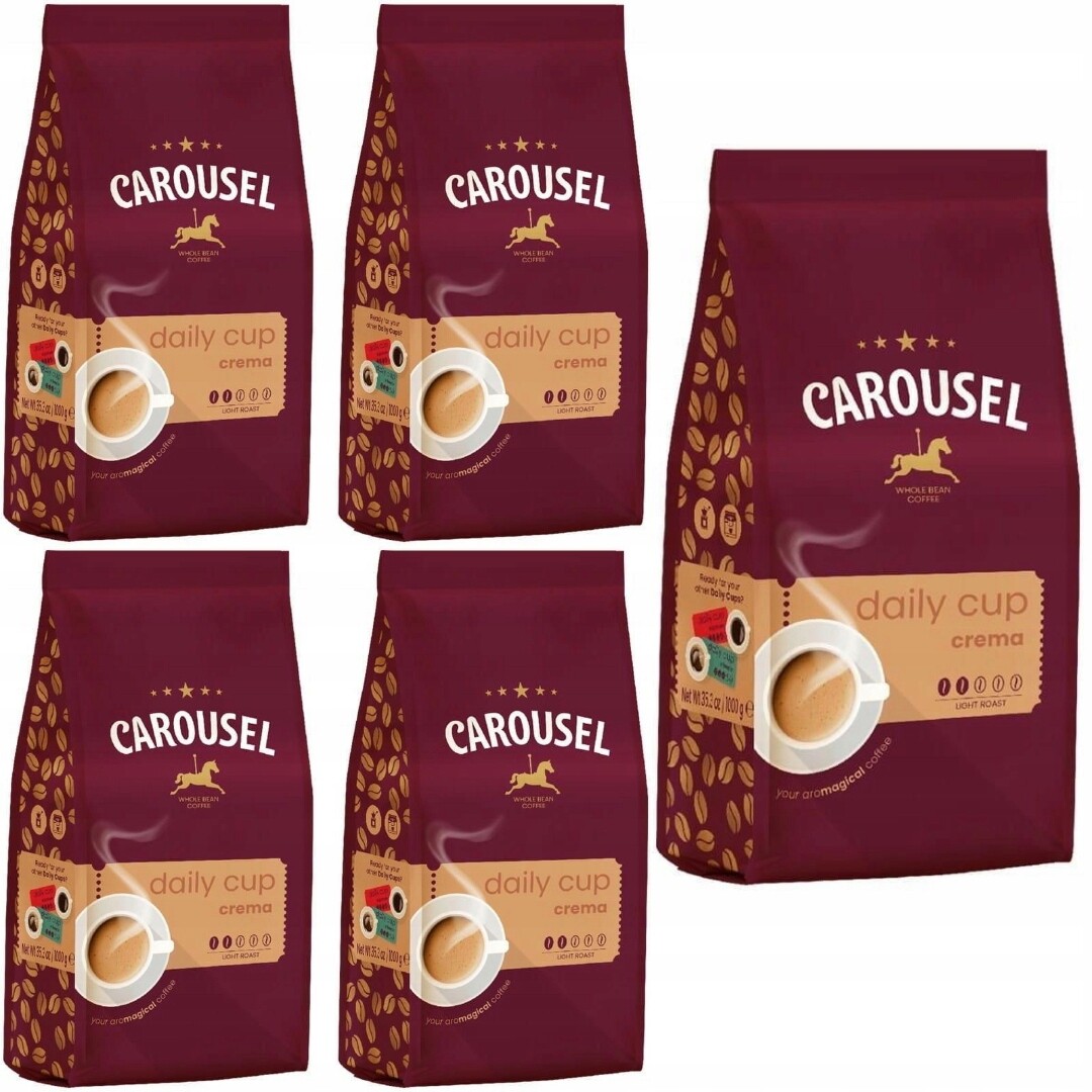 5x 1KG Káva Daily Cup Crema Káva Lahodná Míchaná Káva 5KG