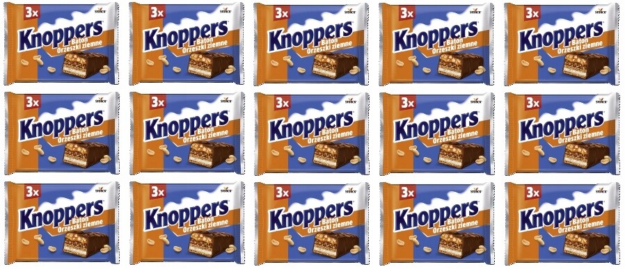 15x 120g Knoppers Arašídy Tyčinka 3 kusy v krabičce