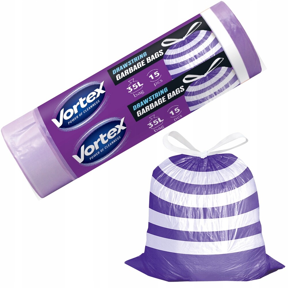 Vortex pytle na odpadky Hdpe 50x60 cm fialové/bílé 35L 300ks (20×15)