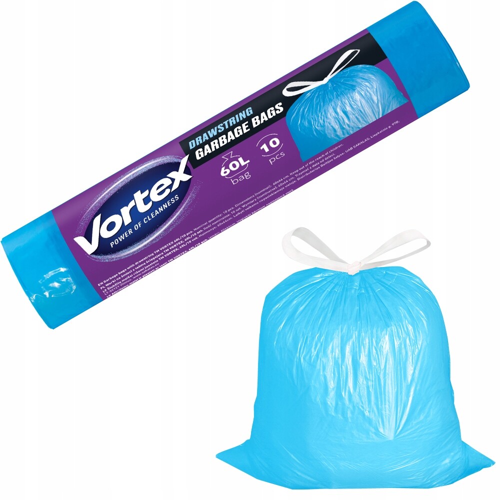 Vortex pytle na odpadky 60L10ks modré s páskou (16×10ks)160 ks