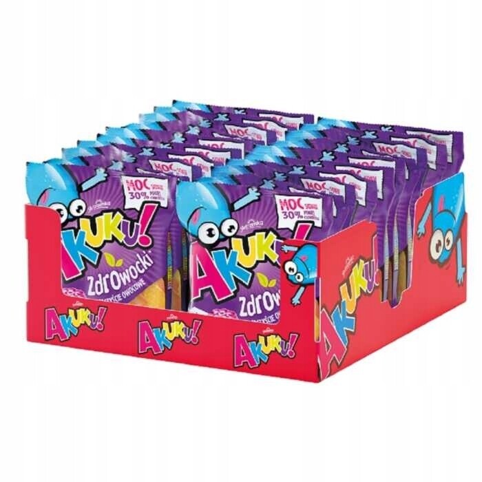 30x 90g Jutrzenka Akuku! Zdravotní Želé Bonbony se sníženým množstvím cukrů Karton