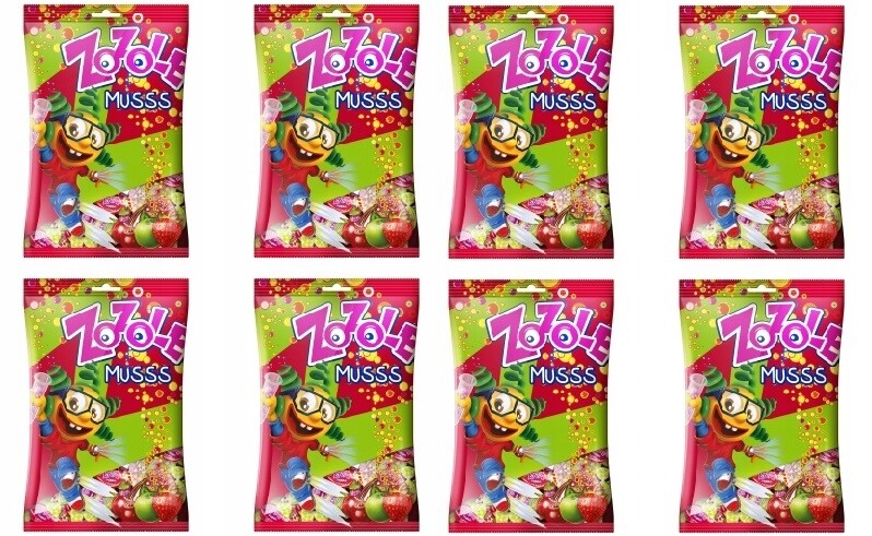 8x 1kg Zozole šumivé Bonbóny Jablko, Jahoda , Višeň v krabičce