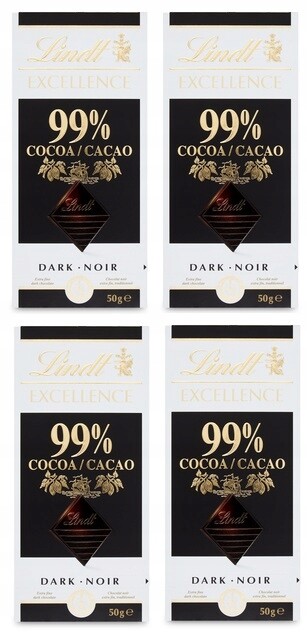 4x 50g Lindt Excellence Hořká čokoláda 99% kakaa