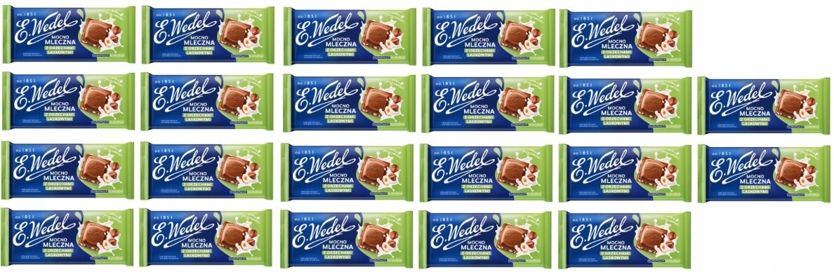 22x 80g Wedel hořká mléčná Čokoláda s ořechy v krabičce