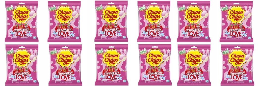 12x 120g Chupa Chups jahodové lízátka v krabičce