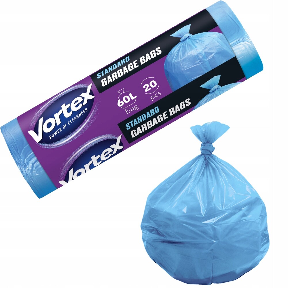 Vortex pytle na odpadky Hdpe 60x80 cm Modré 60 l 20 ks (20 ×20ks)400 ks
