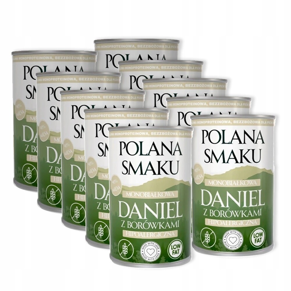Polana Smaku Daniel s borůvkami 10x400g Krmivo Vlhké monoproteinové pro psa