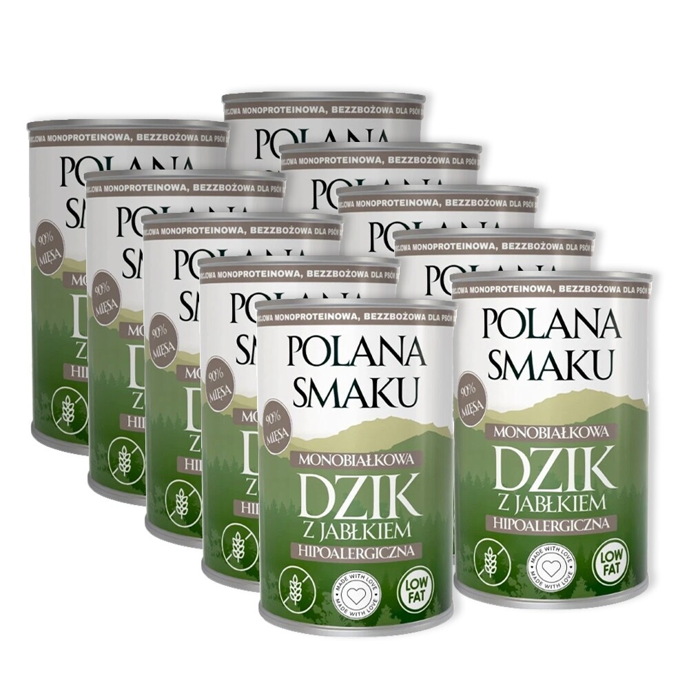 Polana Smaku Divočák s jablky 10x400g Krmivo Vlhké monoproteinové pro psa